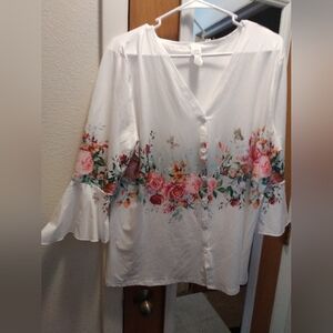 Floral Button-Up Blouse